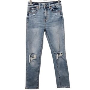 DAZE Women's Tough Love Skinny High Rise Factory Distressed Denim Jeans Size 24